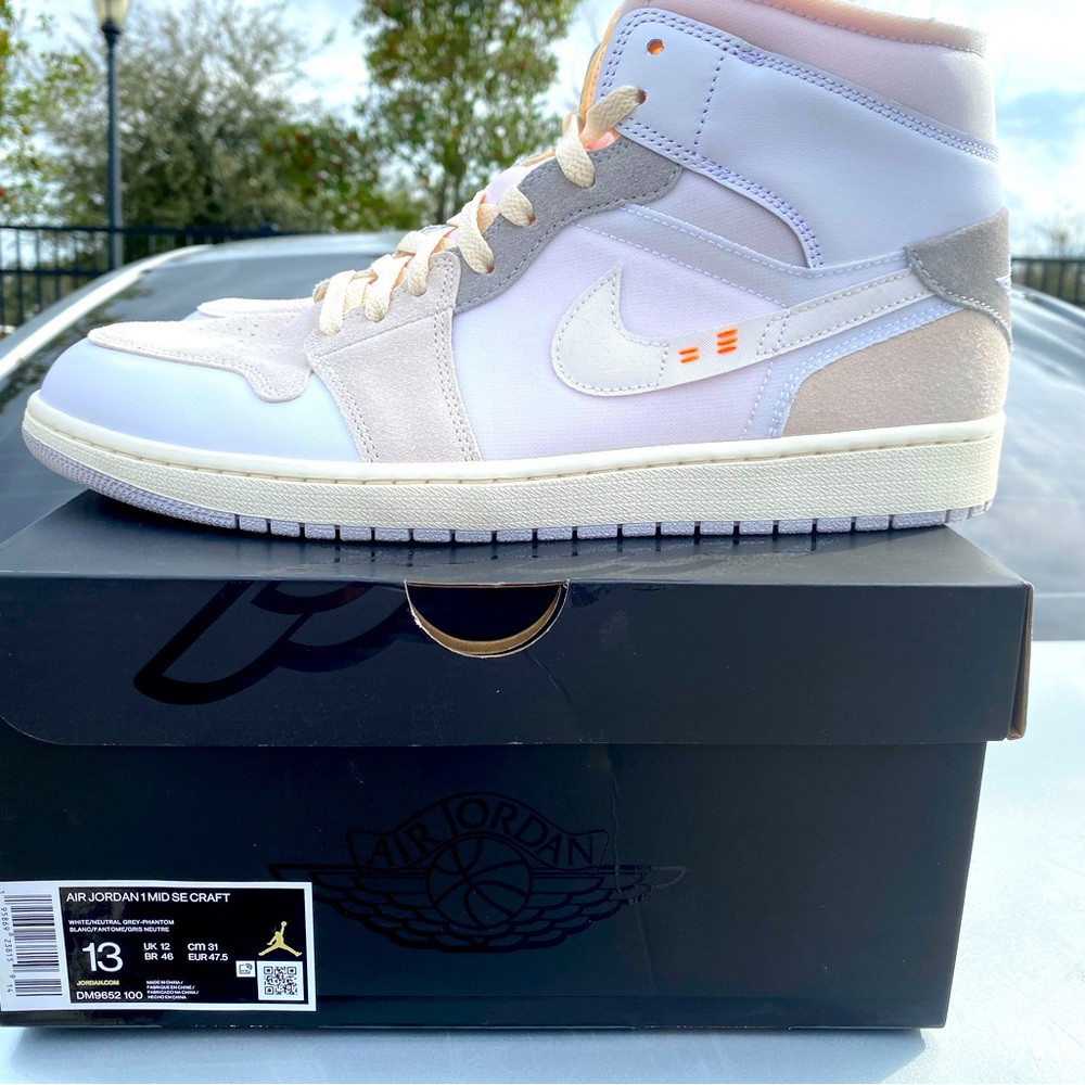 Jordan 1 Mid SE Craft White 2022 Size -13